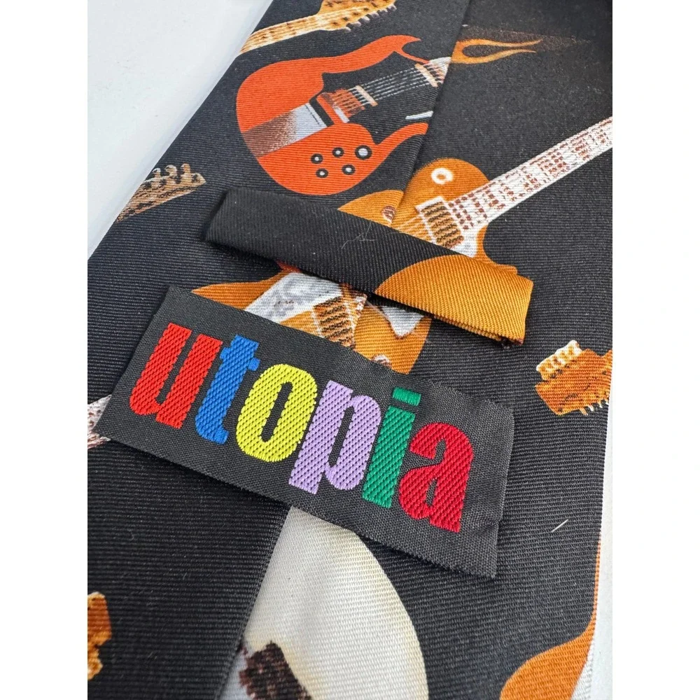 Vintage Guitar‎ Necktie Pair Ralph Marlin Utopia Music Novelty Ties